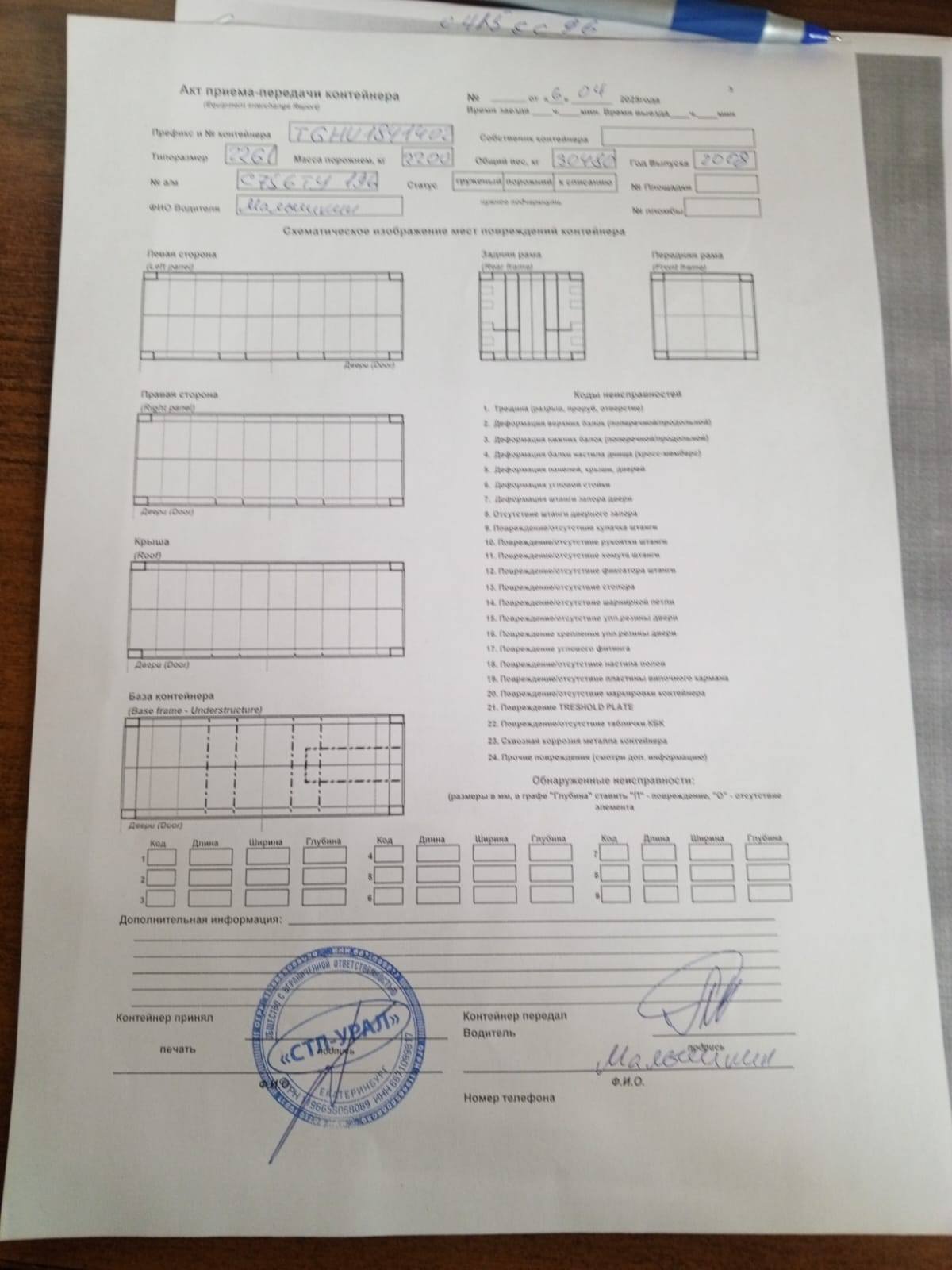 Морской контейнер TGHU1041402